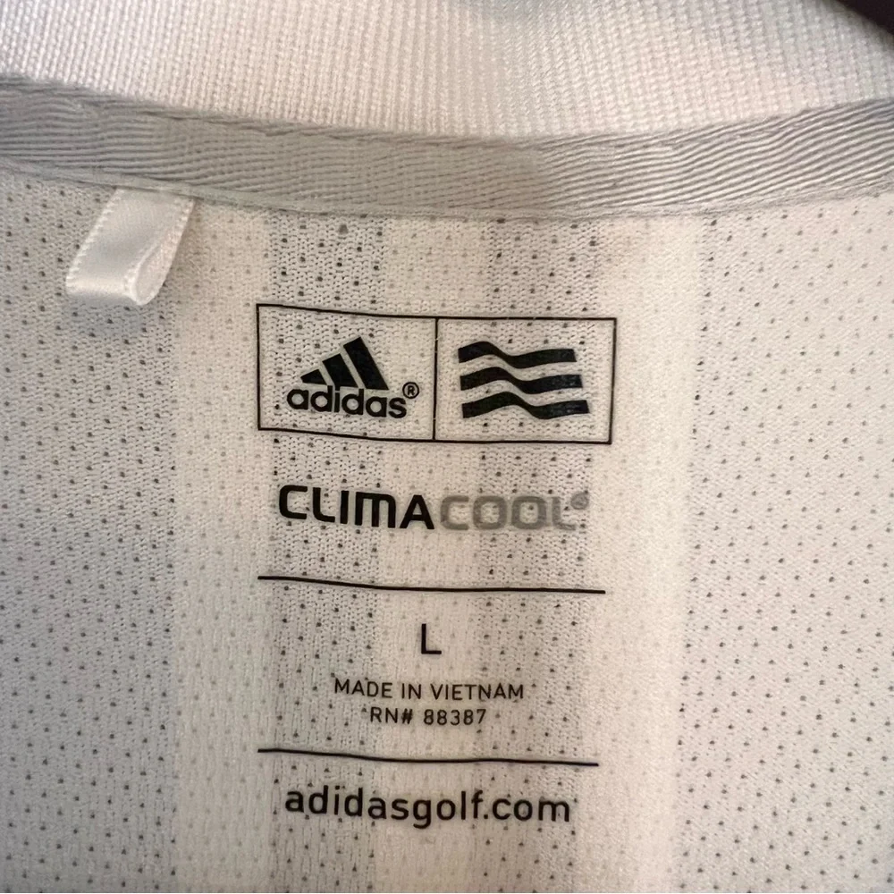 Adidas Clima Cool Striped Golf Polo Size Large